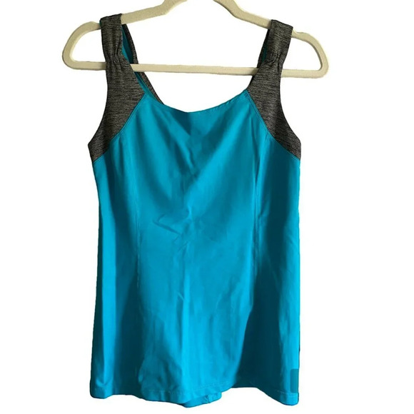 NWT LULULEMON Spirit Tank Blue  and Heathered Dark Grey Full Length Size 6 - Picture 1 of 9
